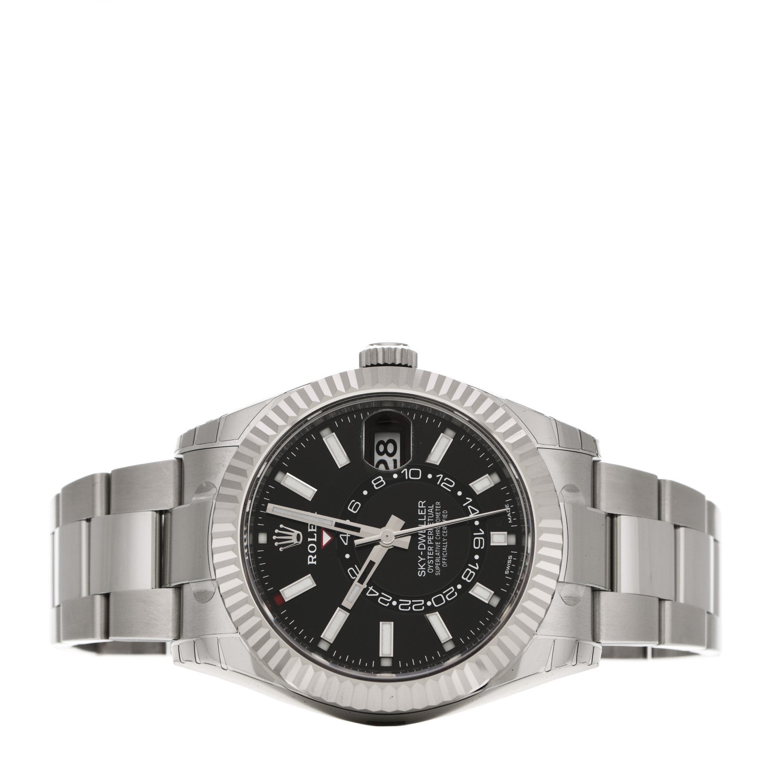 Rolex Stainless Steel 18K White Gold 42mm Oyster Perpetual Sky-Dweller Watch Bright Black 326934 2 of 5