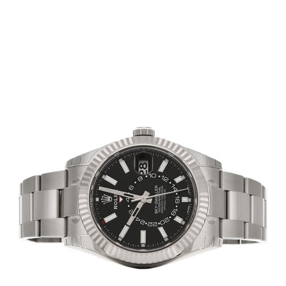 Rolex Stainless Steel 18K White Gold 42mm Oyster Perpetual Sky-Dweller Watch Bright Black 326934 2 of 5