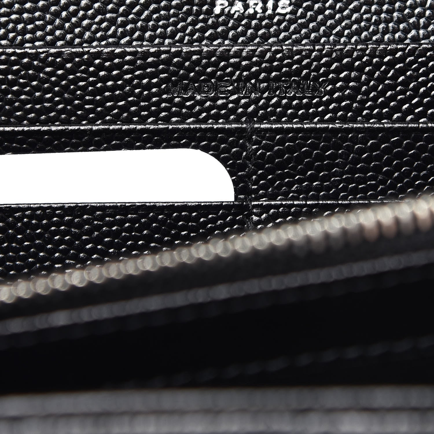 Saint Laurent Grain De Poudre Matelasse Chevron Monogram Flap Wallet Black 7 of 14