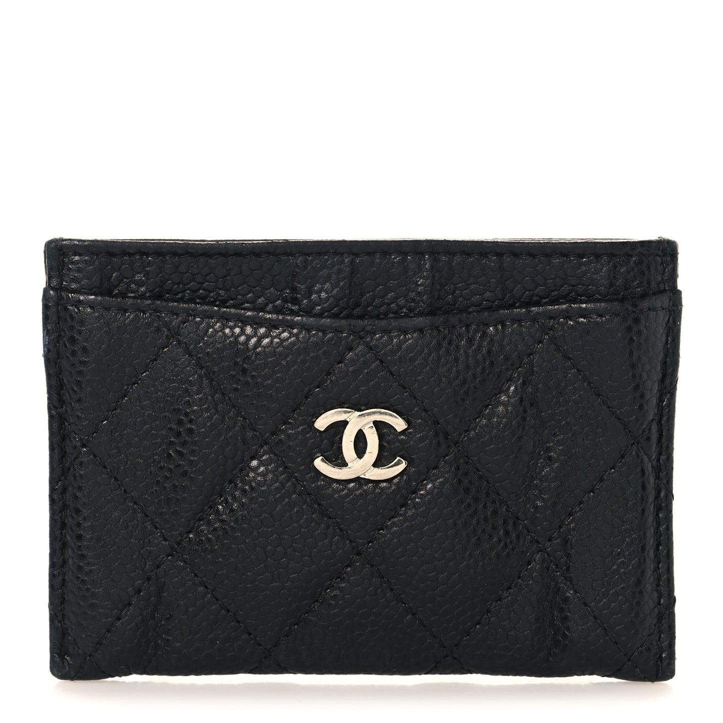 Caviar Quilted Card Holder Black