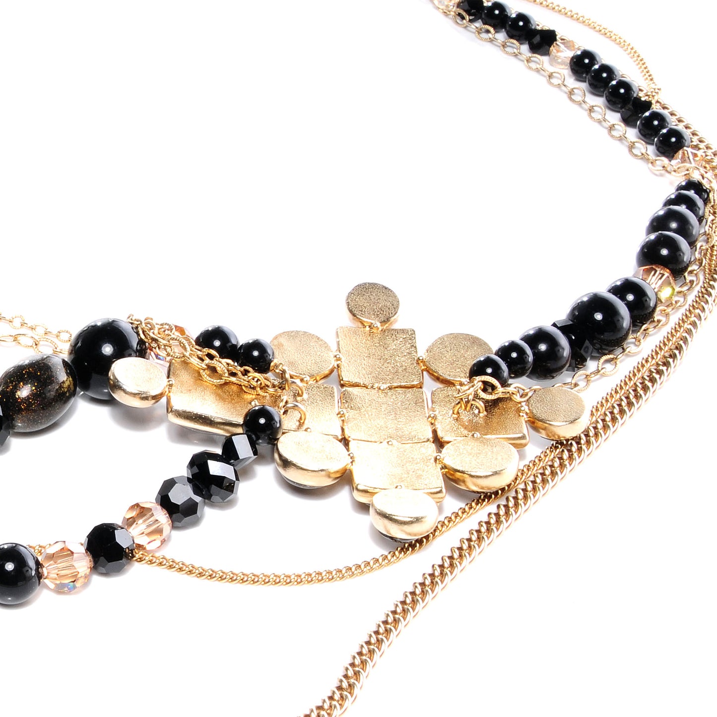 Beaded Resin Gripoix Chain Belt Black