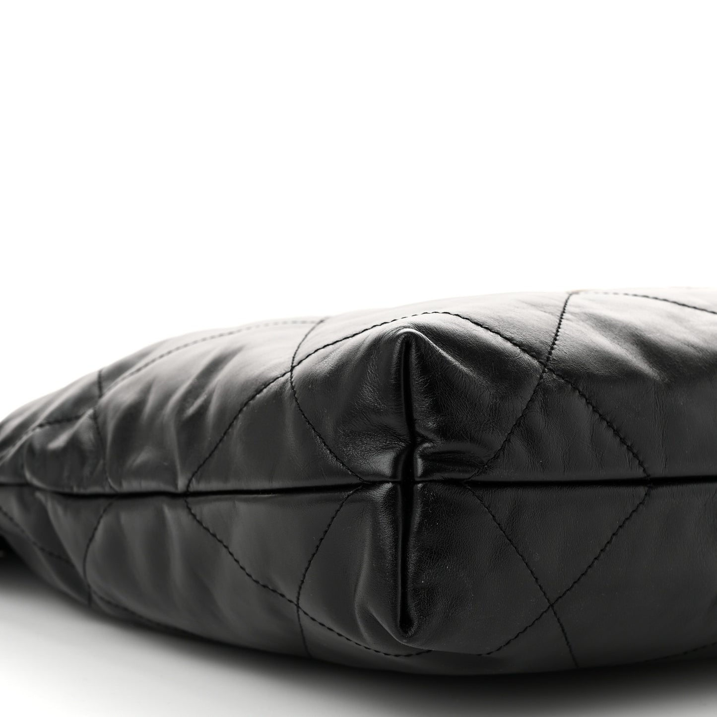 Shiny Calfskin Quilted Small Chanel 22 Black