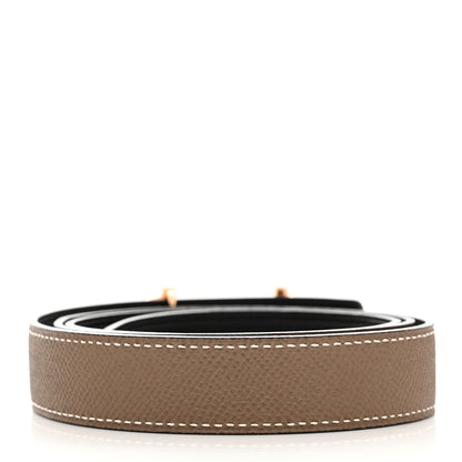 Hermes Swift Epsom 24mm Gamma Belt 90 Black Etoupe 3 of 10