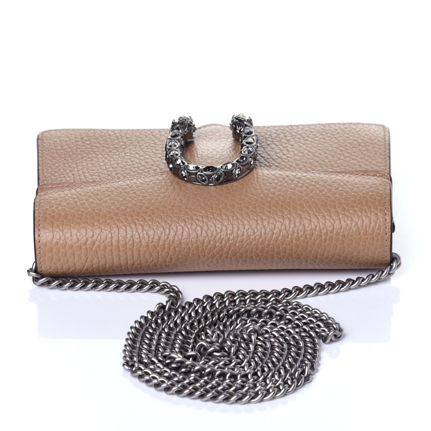 Gucci Dollar Calfskin Crystal Super Mini Dionysus Shoulder Bag Natural Tan Black Diamond 9 of 11