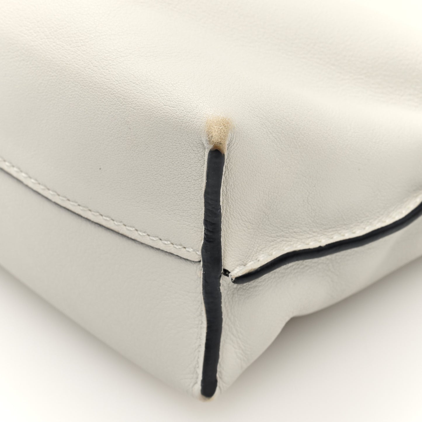 Calfskin Mini Flamenco Knot Clutch Soft White