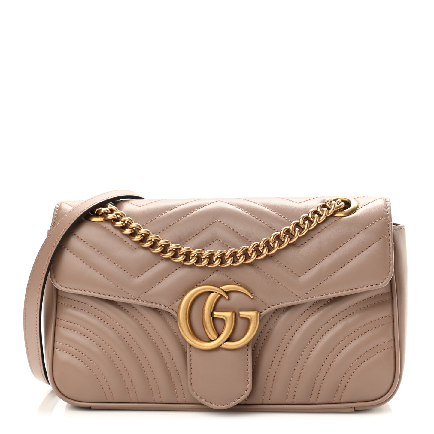 Calfskin Matelasse Small GG Marmont Shoulder Bag Porcelain Rose