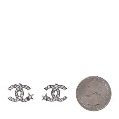 Chanel Crystal CC Starfall Earrings Silver 2 of 5