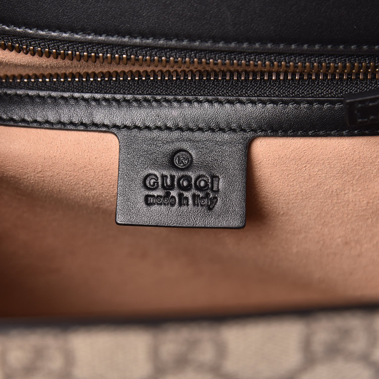 Gucci GG Supreme Monogram Small Osiride Top Handle Bag Black Gold 11 of 13
