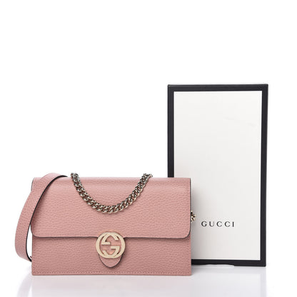 Gucci Dollar Calfskin Interlocking G Chain Wallet Soft Pink 10 of 12