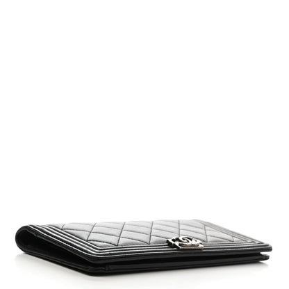 Chanel Lambskin Quilted Boy Yen Wallet Black 4 of 9