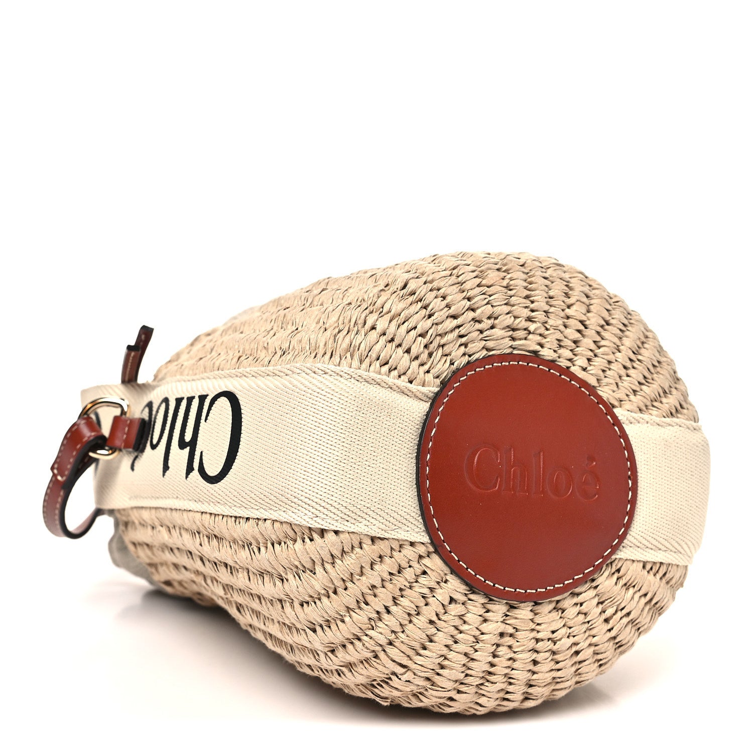 Chloe X MIFUKO Raffia Calfskin Small Woody Basket Shoulder Bag Beige Brown 3 of 9