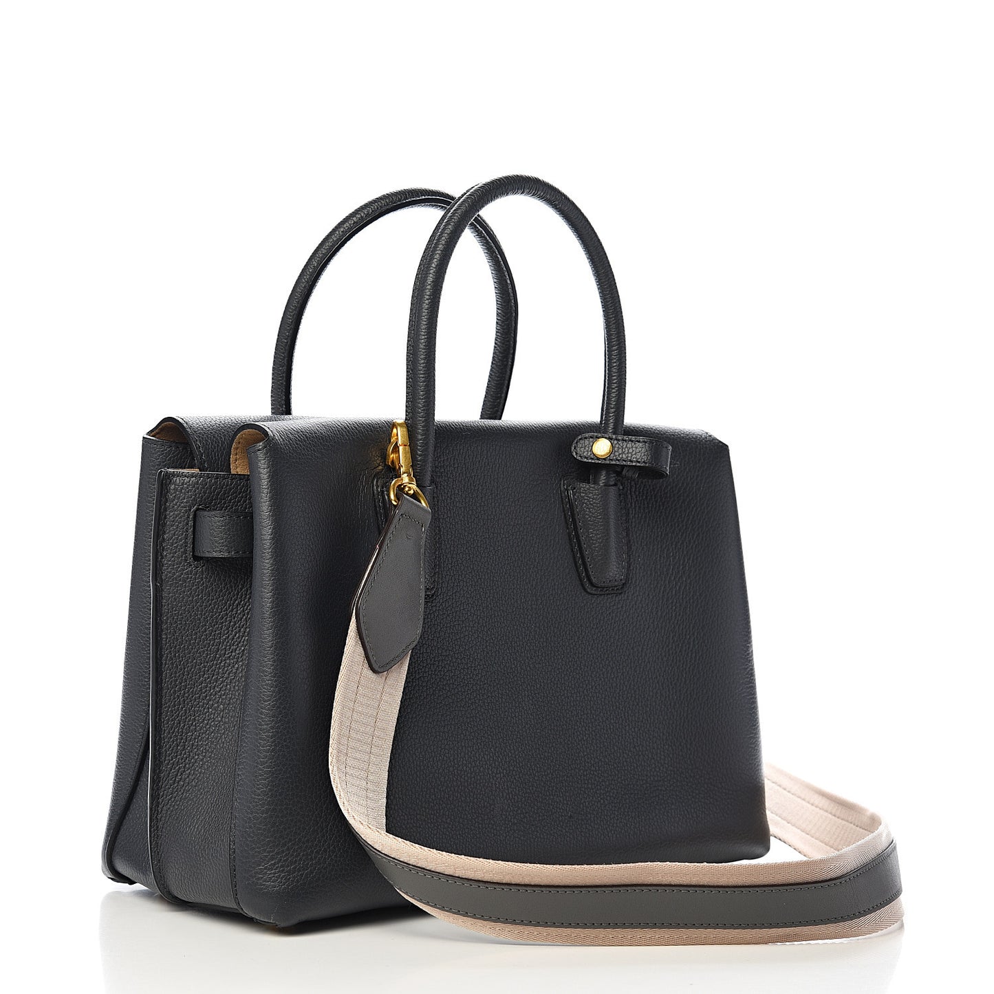 Grained Calfskin Medium Milla Tote Phantom Grey