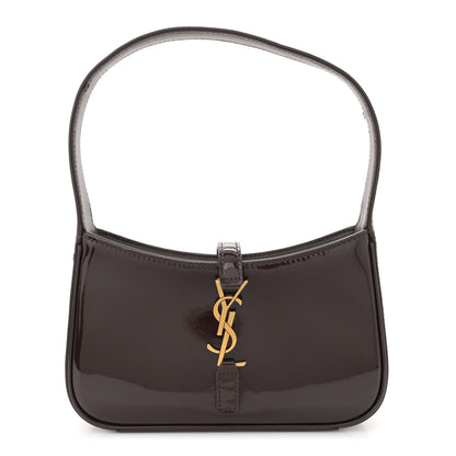 Saint Laurent Patent Calfskin Le 5 A 7 Mini Hobo Spicy Chocolate 1 of 13