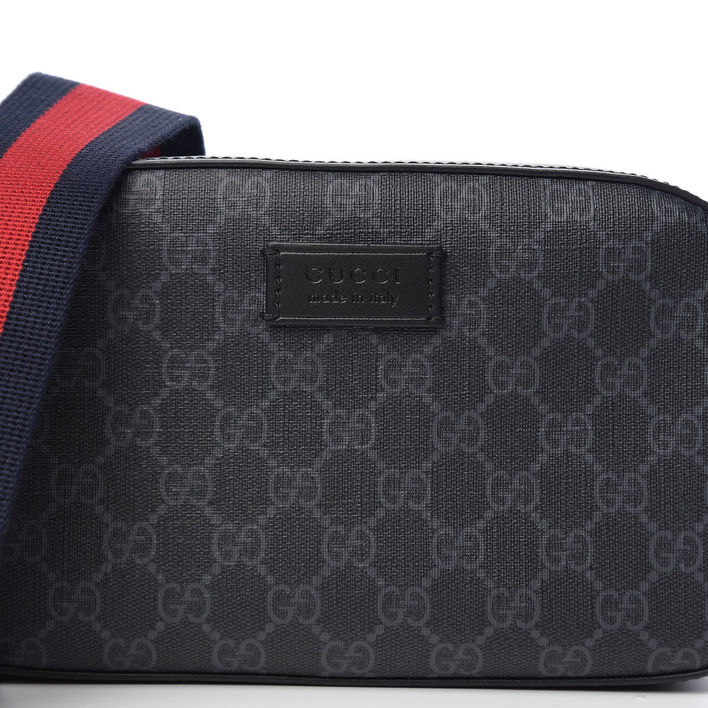GG Supreme Monogram Web Shoulder Bag Black Grey