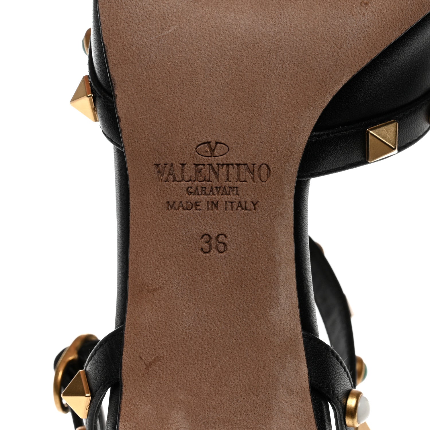 Valentino Garavani Nappa Rockstud Rolling Ankle Strap 65mm Pumps 36 Black 7 of 9