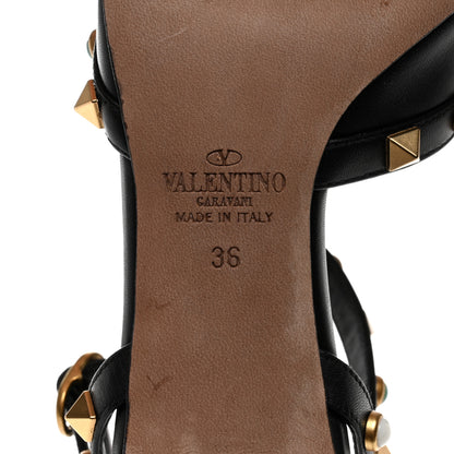 Valentino Garavani Nappa Rockstud Rolling Ankle Strap 65mm Pumps 36 Black 7 of 9