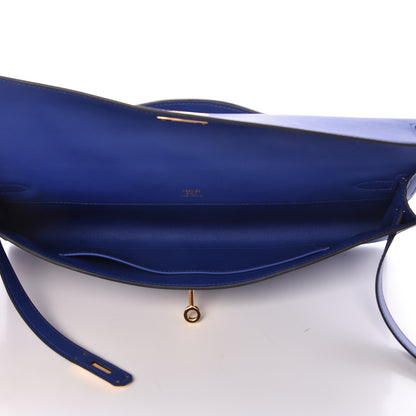 Hermes Swift Kelly Cut Clutch Pochette Bleu Electrique 8 of 26
