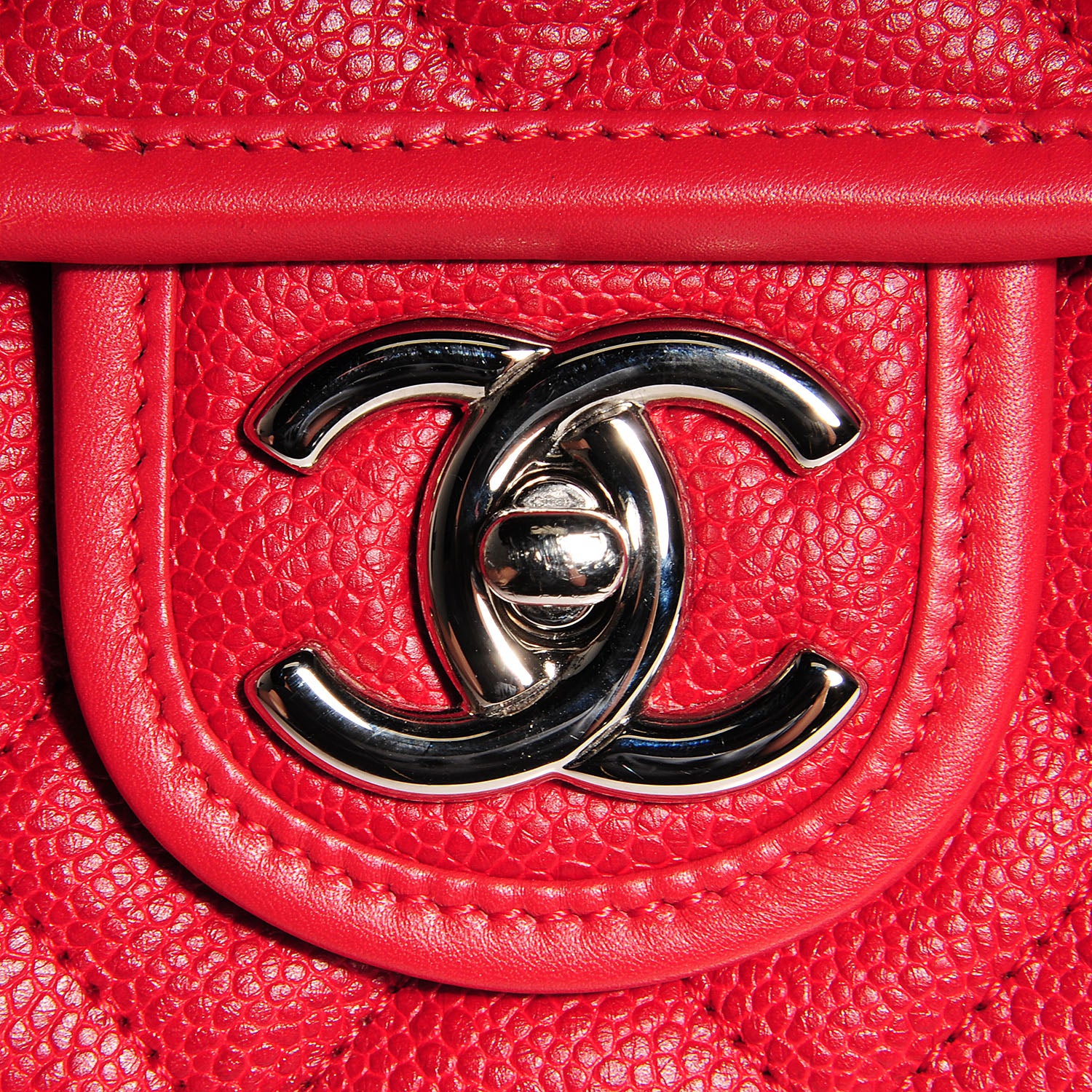 Chanel Caviar French Riviera Large Flap Red 10 of 12
