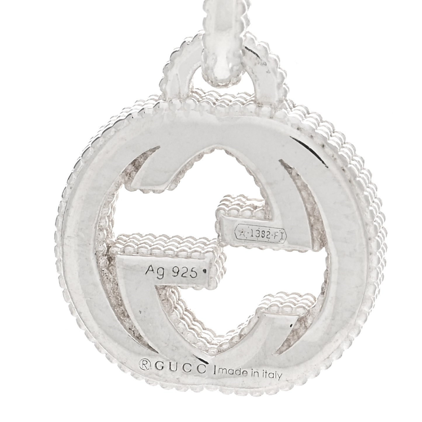 Sterling Silver Interlocking G Beaded Cluster Pendant Necklace
