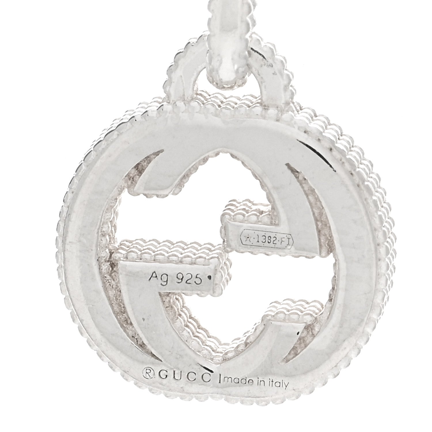 Gucci Sterling Silver Interlocking G Beaded Cluster Pendant Necklace 4 of 4