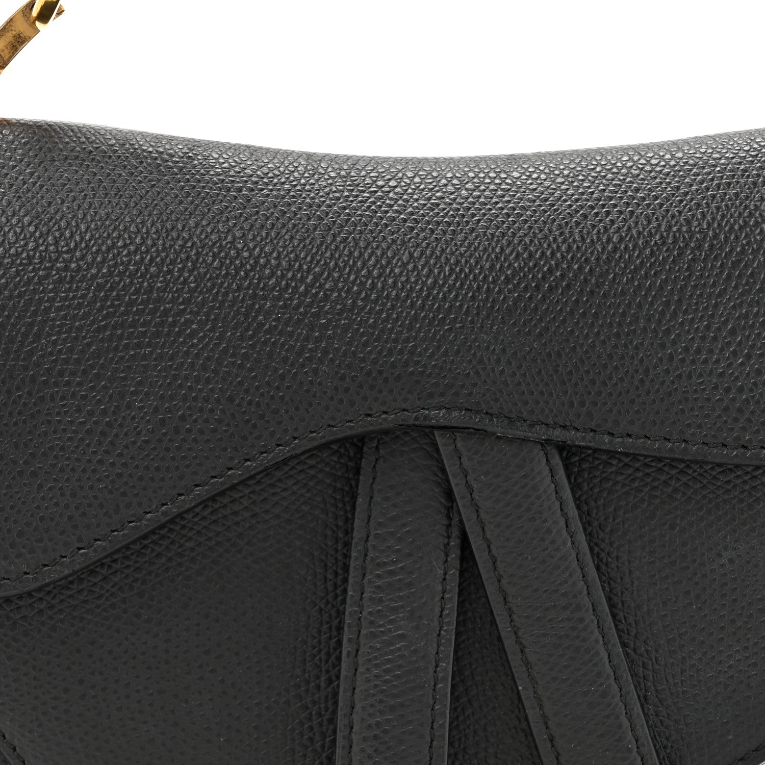 Christian Dior Grained Calfskin Mini Saddle Bag With Strap Black 8 of 12