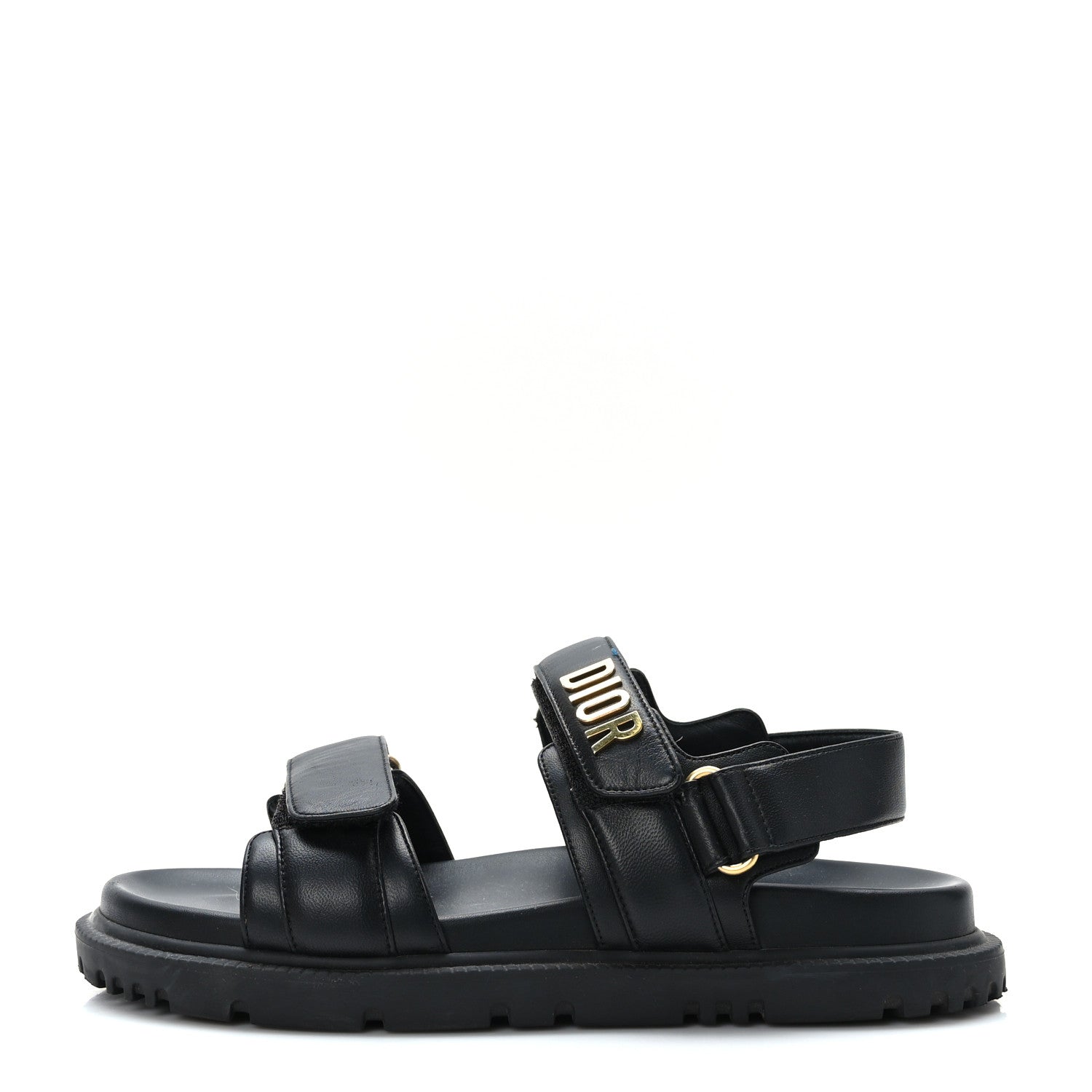 Christian Dior Lambskin Dioract 10mm Sandals 38.5 Black 1 of 8