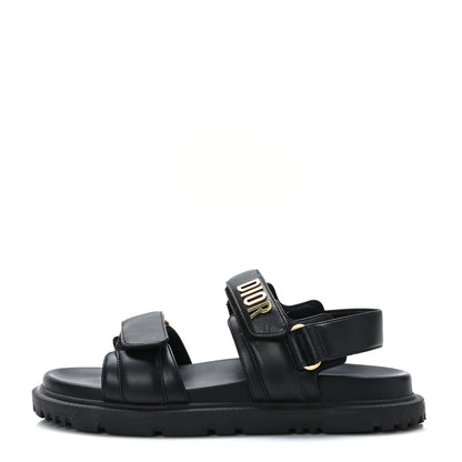 Christian Dior Lambskin Dioract 10mm Sandals 38.5 Black 1 of 8