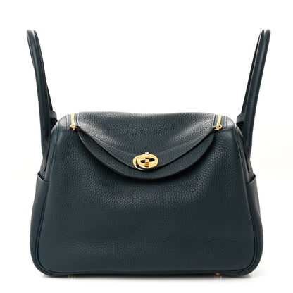 Hermes Taurillon Clemence Lindy 26 Vert Cypress 1 of 11
