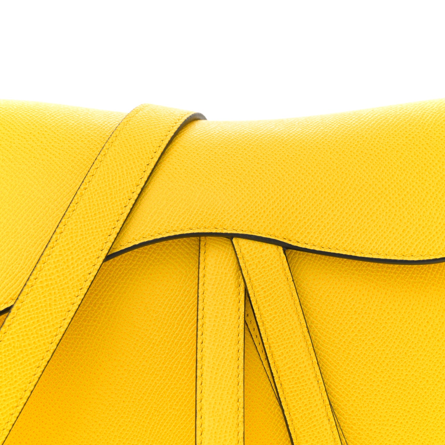 Christian Dior Grained Calfskin Saddle Bag With Strap Yellow 8 of 10