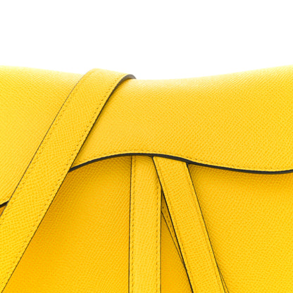 Christian Dior Grained Calfskin Saddle Bag With Strap Yellow 8 of 10
