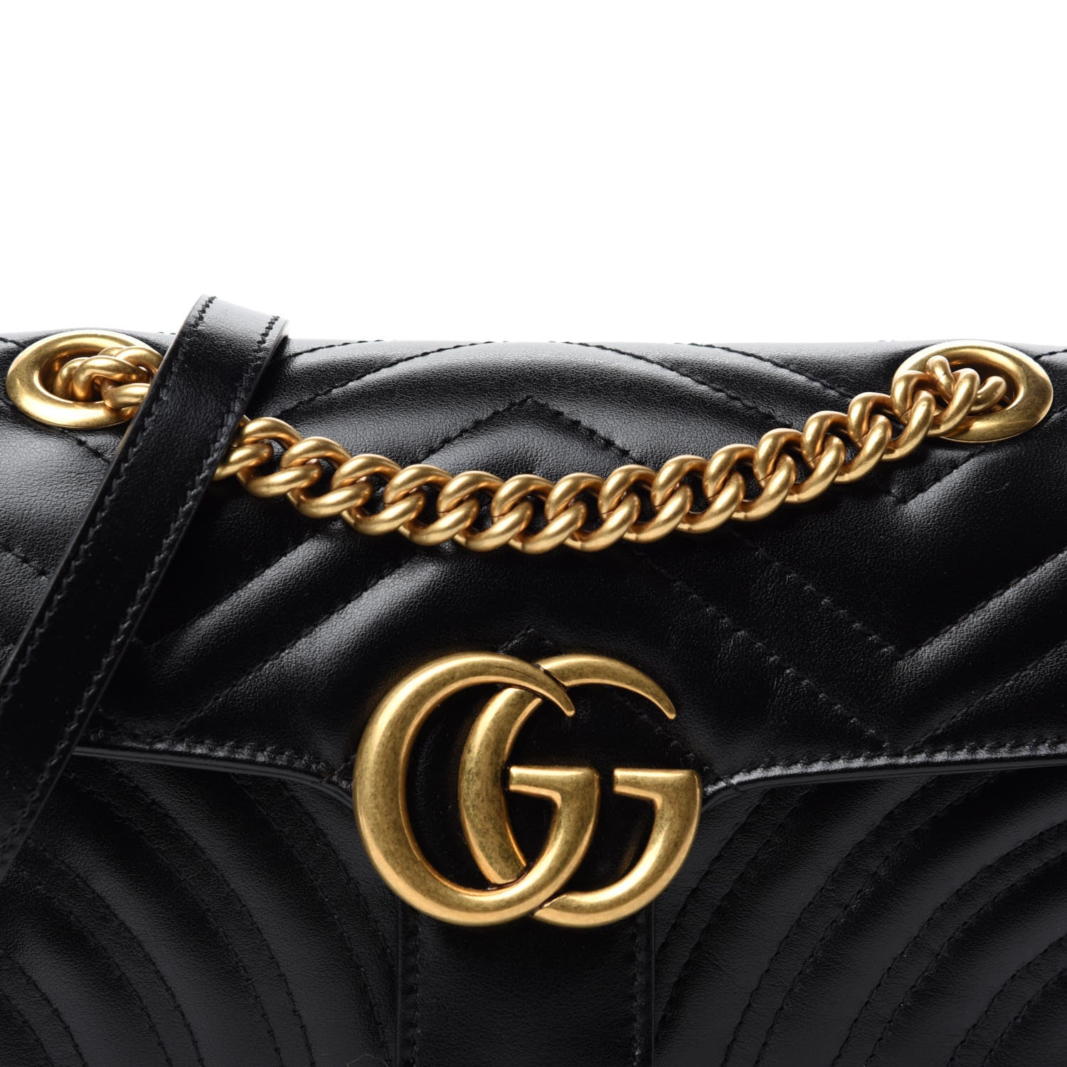 Gucci Calfskin Matelasse Mini GG Marmont Shoulder Bag Black 10 of 10