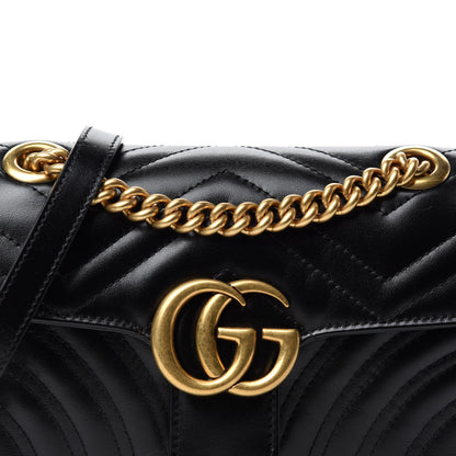 Gucci Calfskin Matelasse Mini GG Marmont Shoulder Bag Black 10 of 10