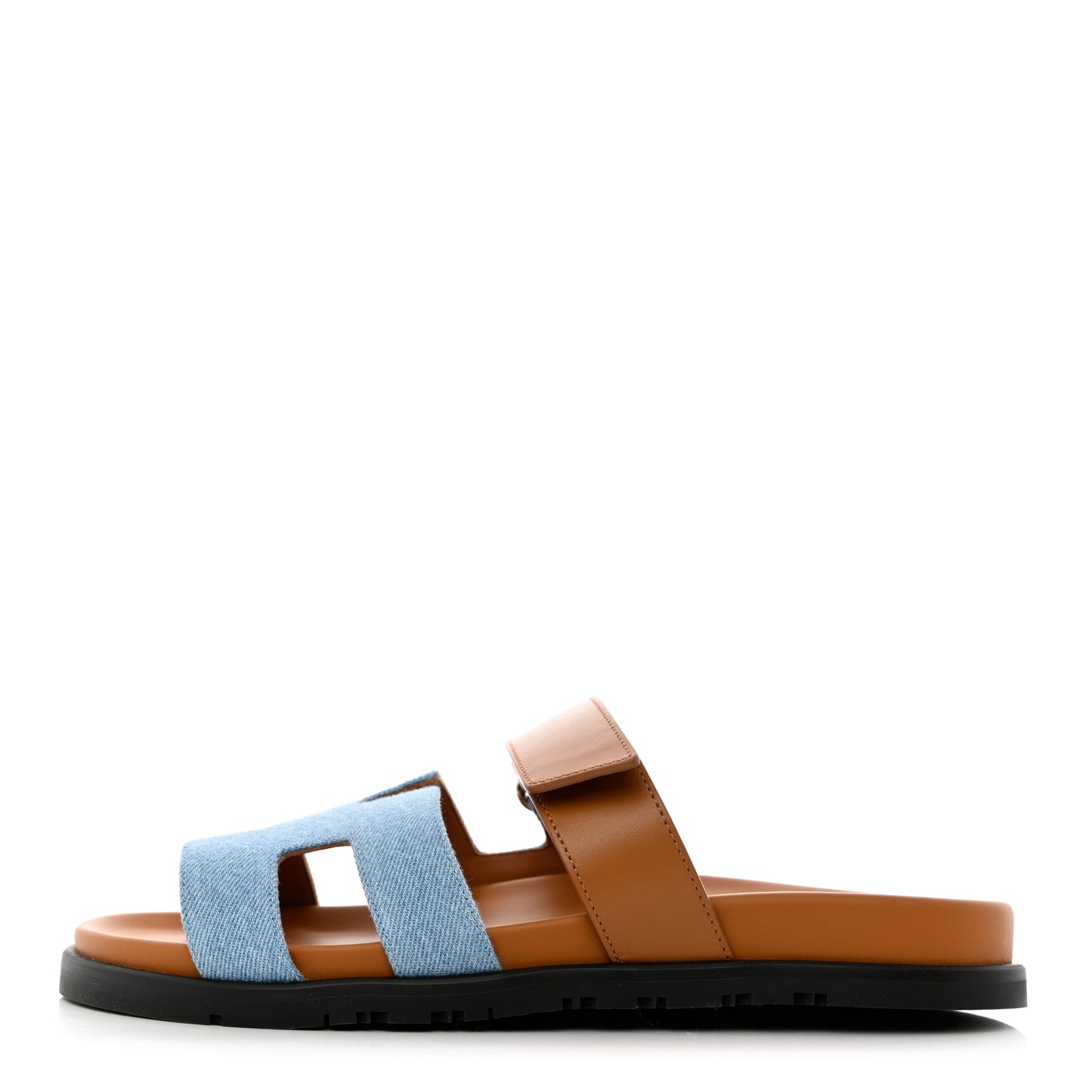 Denim Calfskin Womens Chypre Sandals 39 Bleu Clair Naturel