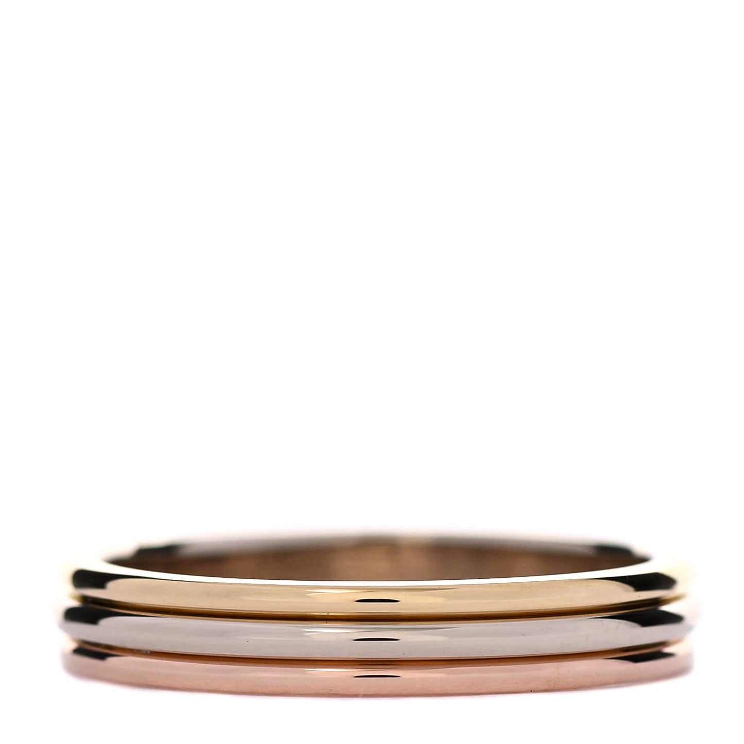 18K Pink White Yellow Gold 3.8mm Trinity Wedding Band Ring 59 8.75