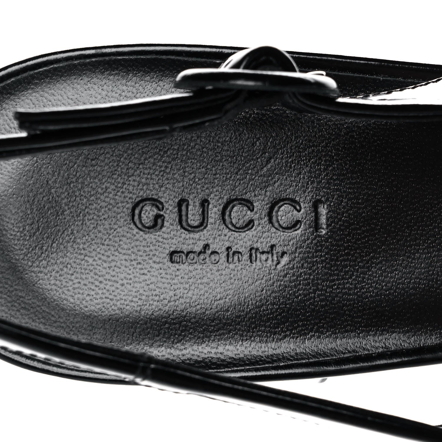 Gucci Regent Calfskin Horsebit Slingback Pumps 38 Black 7 of 11