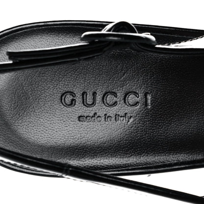 Gucci Regent Calfskin Horsebit Slingback Pumps 38 Black 7 of 11
