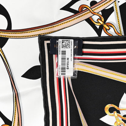 Louis Vuitton Silk Monogram Ultimate Square 90 Scarf Black 3 of 5
