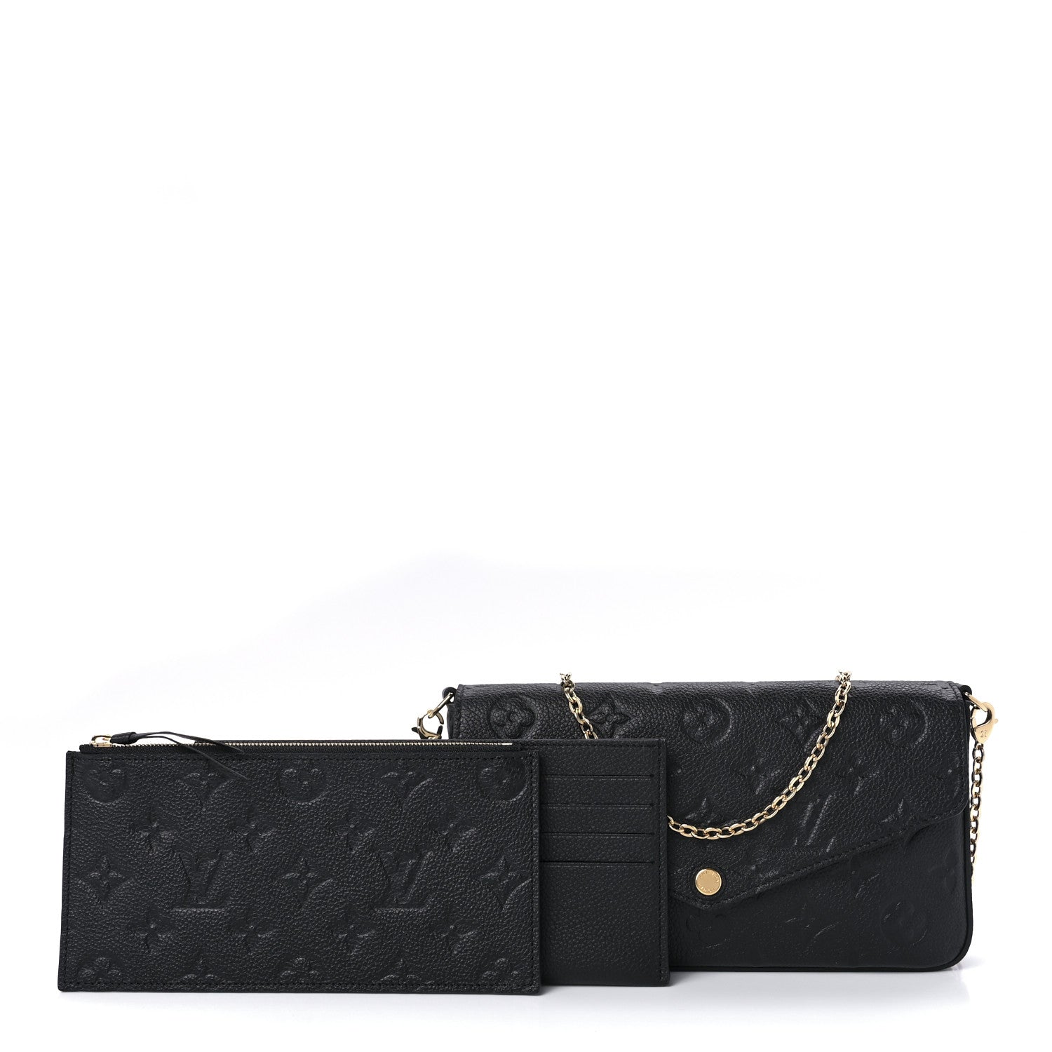 Louis Vuitton Empreinte Pochette Felicie Chain Wallet Black 1 of 11