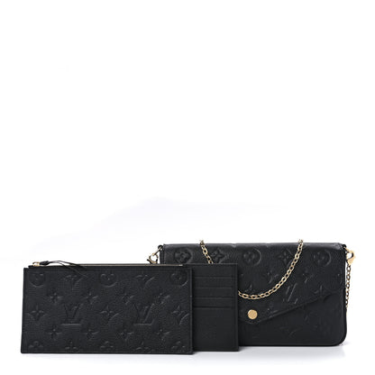 Louis Vuitton Empreinte Pochette Felicie Chain Wallet Black 1 of 11