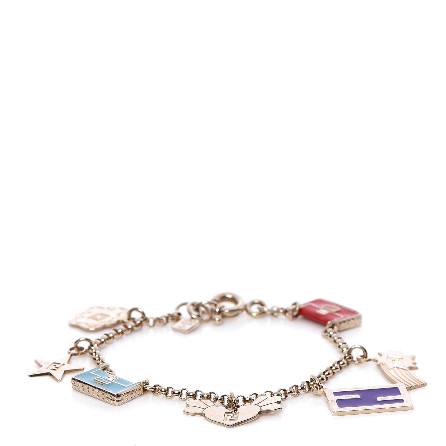 Fendi Enamel Baguette Charm Bracelet Multicolor 1 of 5