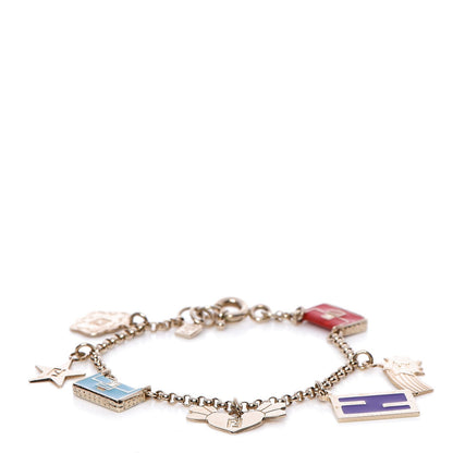 Fendi Enamel Baguette Charm Bracelet Multicolor 1 of 5