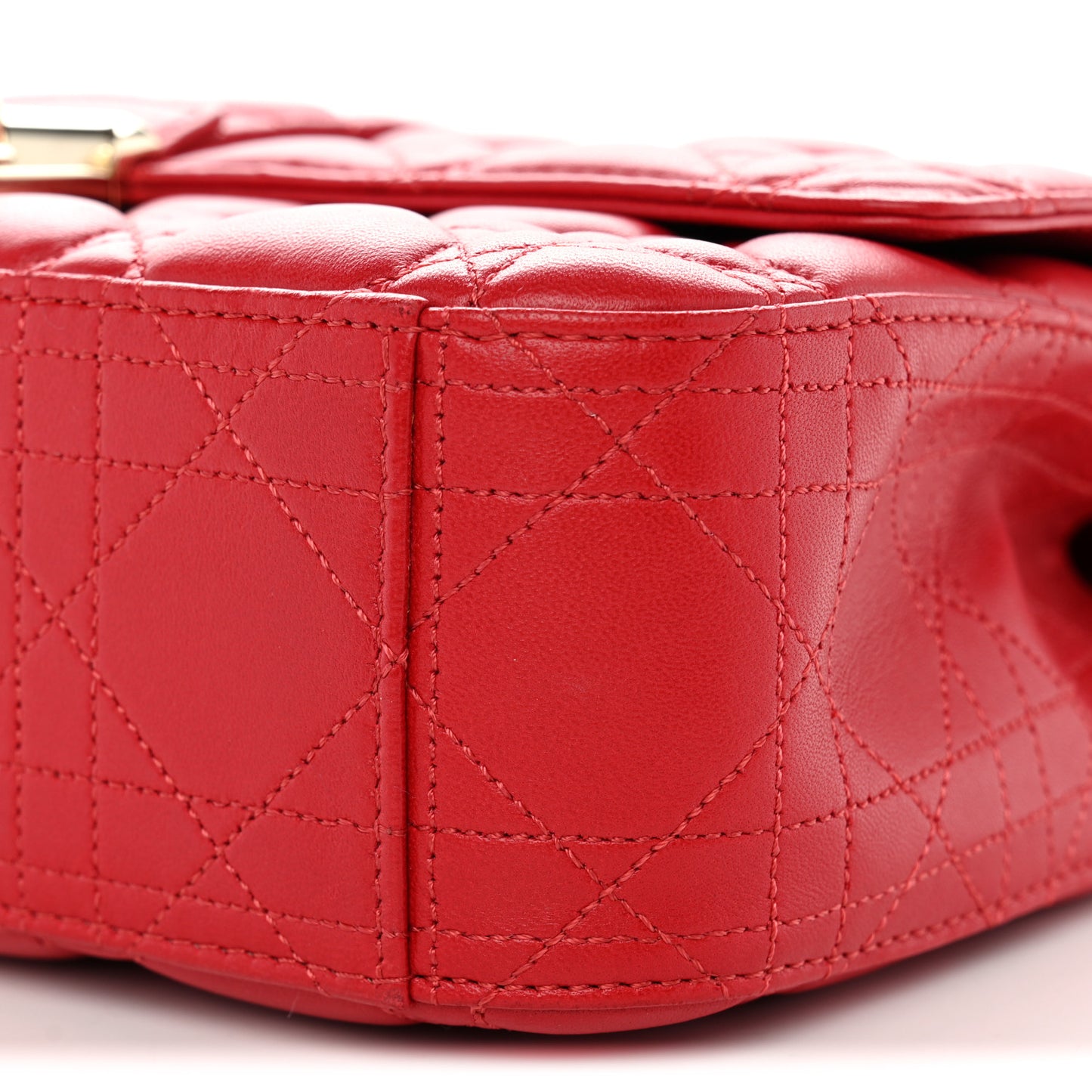 Lambskin Cannage Medium Miss Dior Flap Red