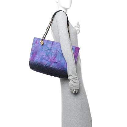 Chanel Wool Tweed CC Tote Purple Black Blue 2 of 14