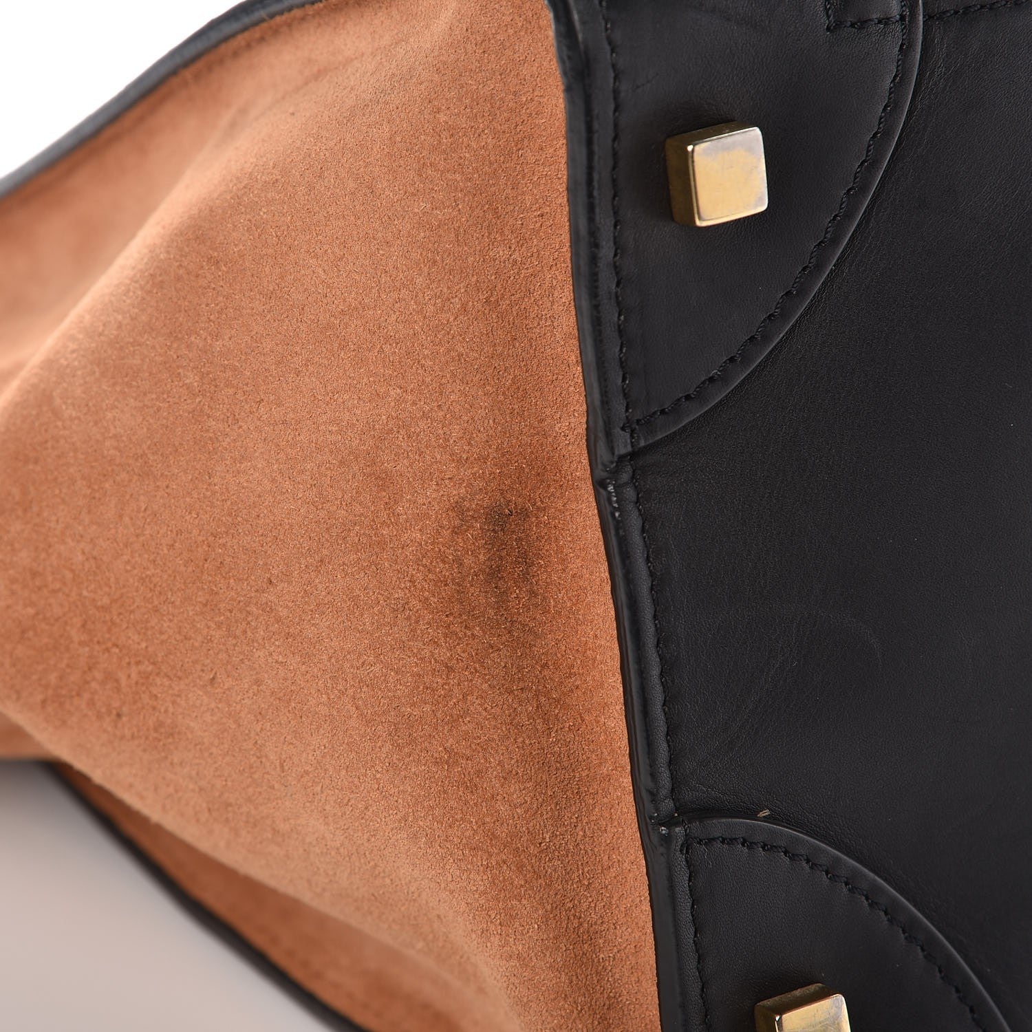 Celine Satin Calfskin Suede Mini Tri-Color Luggage Seashell 11 of 16