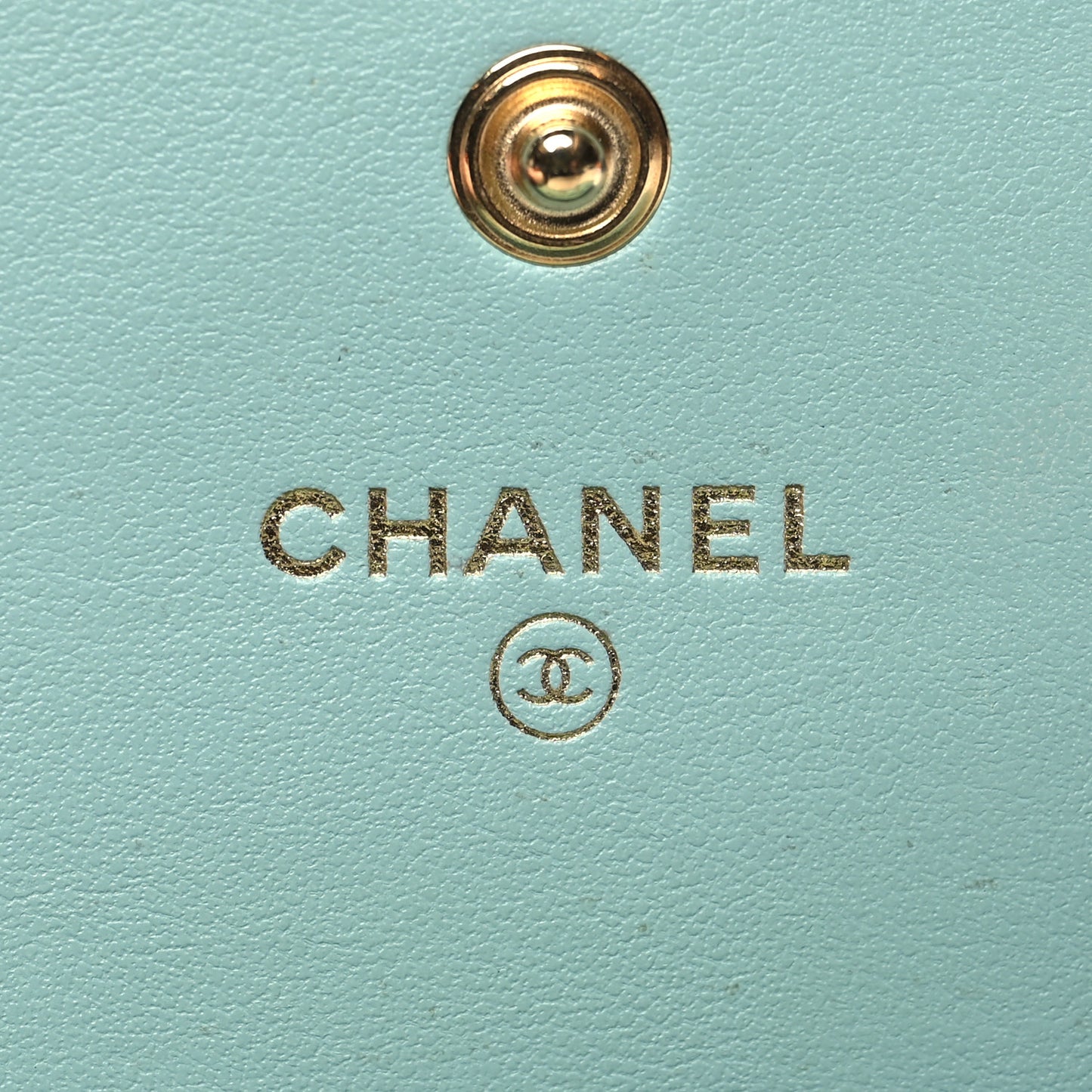 Lambskin Quilted Chanel 19 Flap Wallet Light Blue
