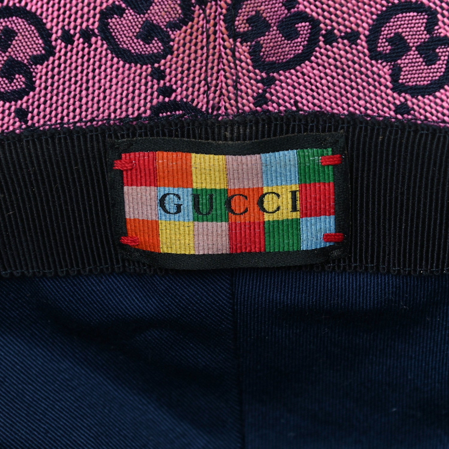 Gucci Monogram Multicolor New Sakai Calfskin Bob Malibu Bucket Hat M Parma Violet Blue 6 of 6