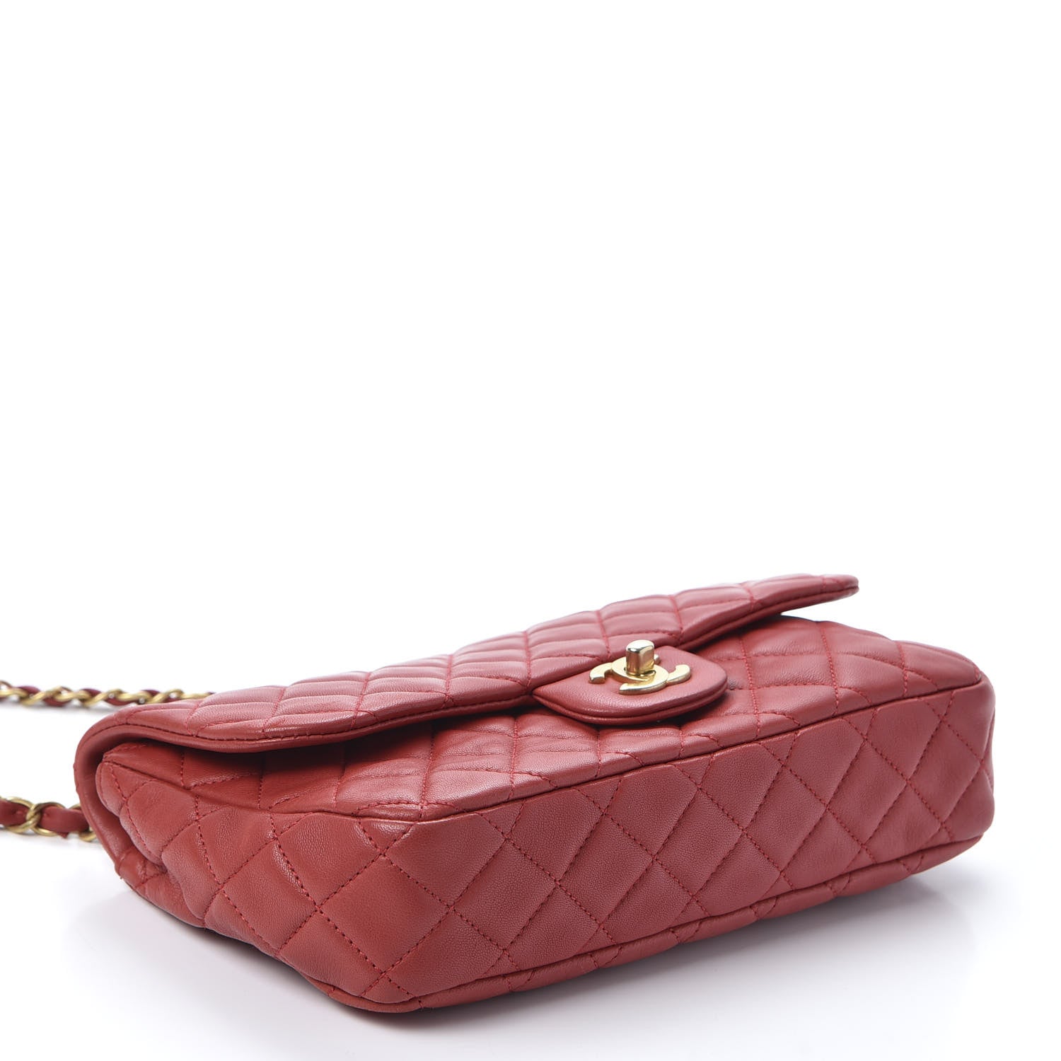 Chanel Lambskin Quilted Valentine Charms Medium Flap Red 7 of 18