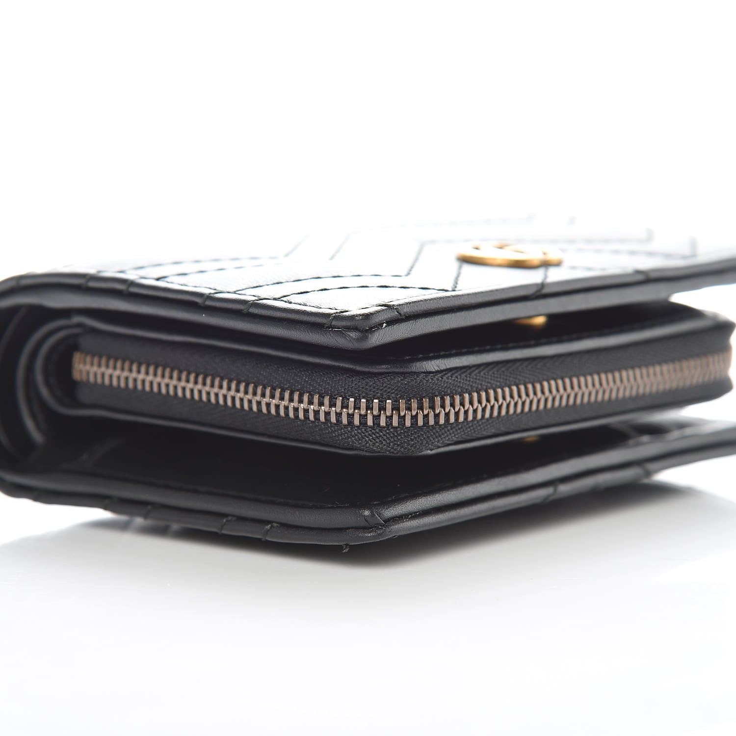 Gucci Calfskin Matelasse GG Marmont ID Card Case Wallet Black 10 of 11