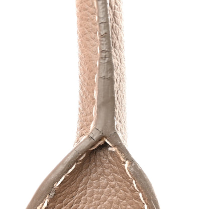 Saint Laurent Grained Calfskin Topstitch Small Classic Sac De Jour Taupe 13 of 16