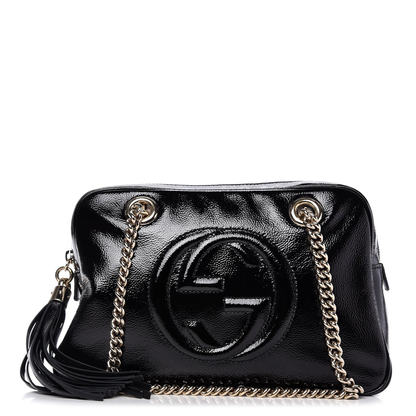 Soft Patent Small Soho Bowler Black